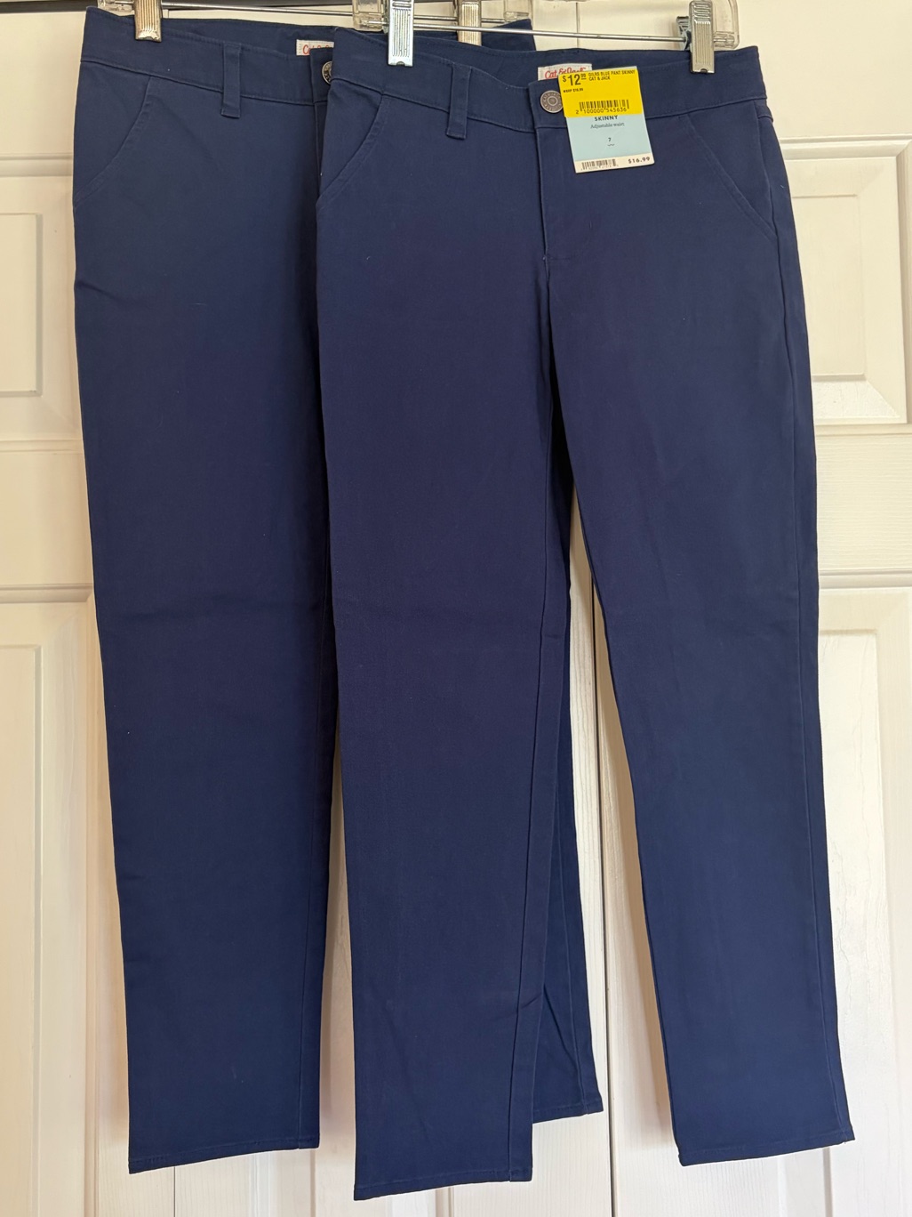Cat & Jack Navy School Uniform Pants. 2 Pair Bundle! Girls Size 7 Skinny.